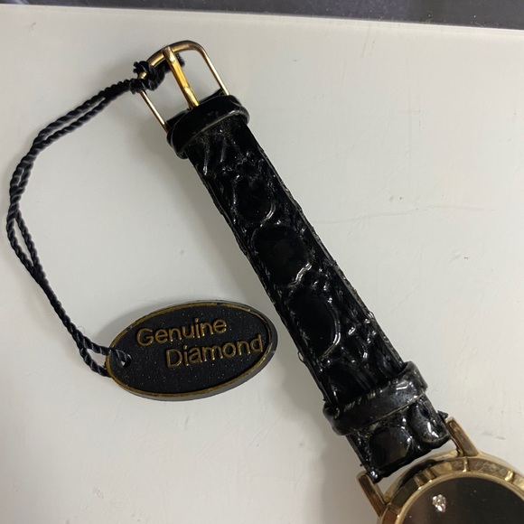 Vintage black diamond watch main image 5